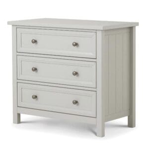 Maine - 3 Drawer Chest - Dove Grey - Wooden - Happy Beds