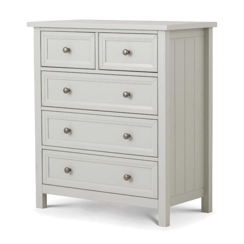 Maine - 3+2 Drawer Chest - Dove Grey - Wooden - Happy Beds