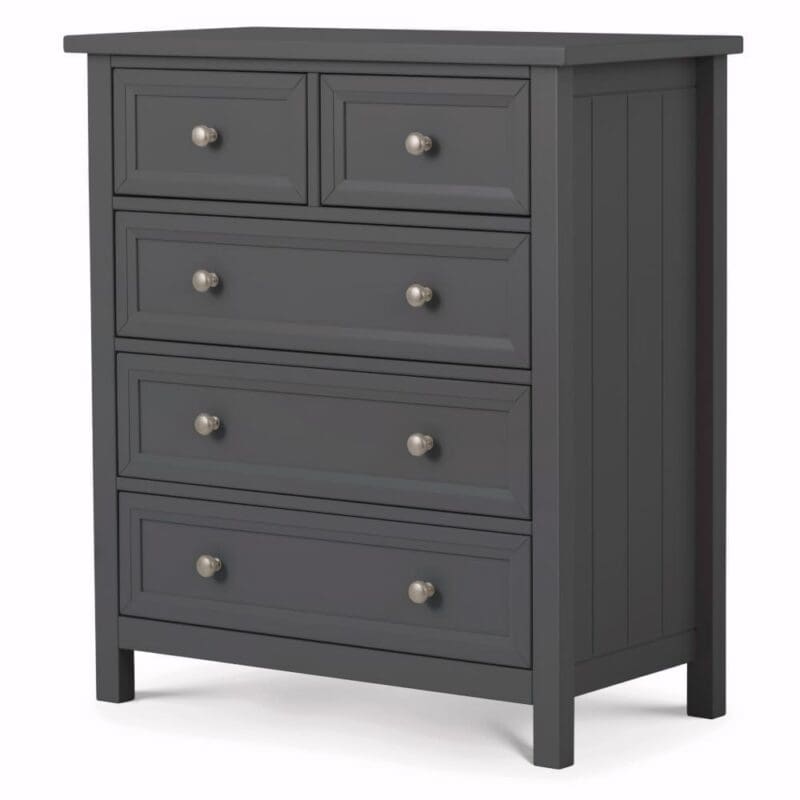 Maine - 3+3 Drawer Chest - Dark Grey - Wooden - Happy Beds