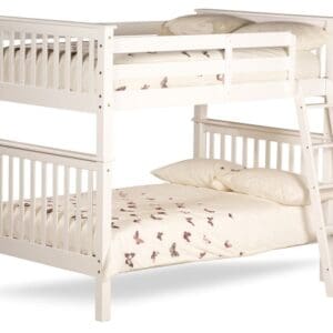 Malvern - Kids White Wooden Sleeper Bunk Bed - Quadruple - 4ft - Happy Beds