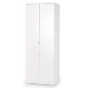 Manhattan - Gloss 2 Door Wardrobe - White - Wooden - Happy Beds