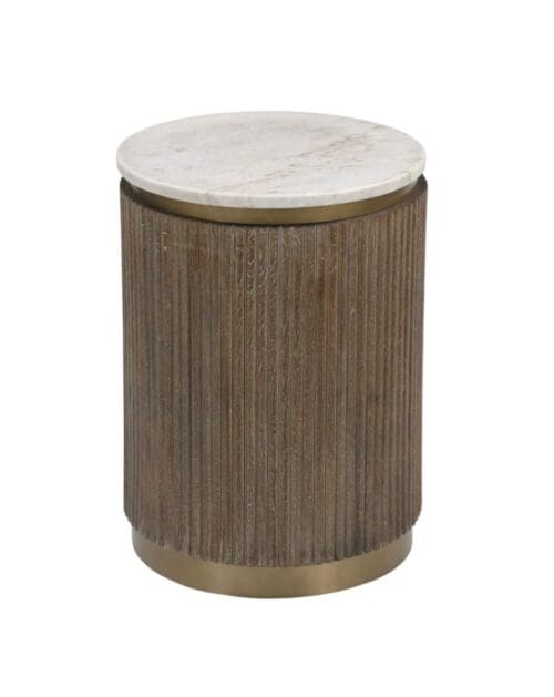 Marble Ribbed Side Table