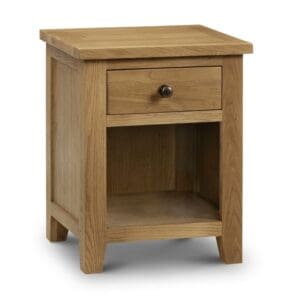 Marlborough - 1 Drawer Bedside Table - Oak - Wooden - Happy Beds