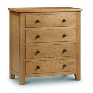 Marlborough - 4 Drawer Chest - Oak - Wooden - Happy Beds