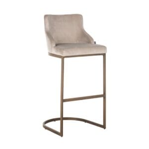 Mink Velvet Brass Bar Stool