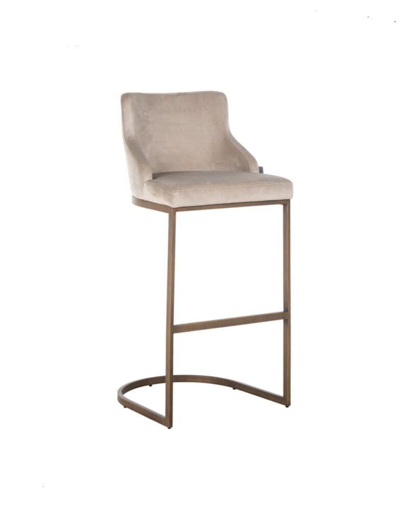 Mink Velvet Brass Bar Stool