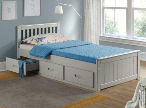 Mission - Single - Storage Bed - Grey - Wood - 3ft - Happy Beds