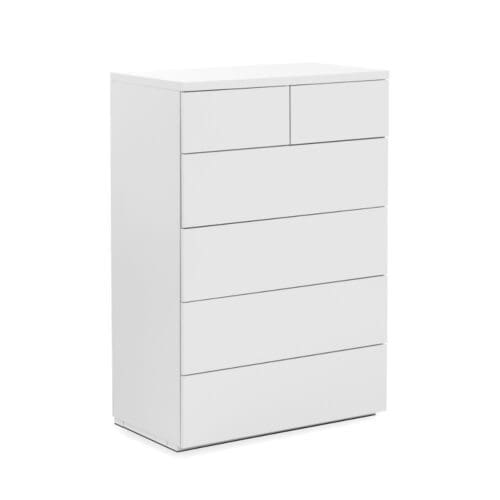 Monaco - High Gloss 4 + 2 Drawer Chest - White - Wooden - Happy Beds