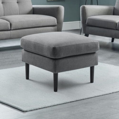 Monza - Ottoman Storage Box - Grey - Velvet - Happy Beds