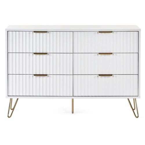 Murano - 6 Drawer Chest - White - Wooden - Happy Beds