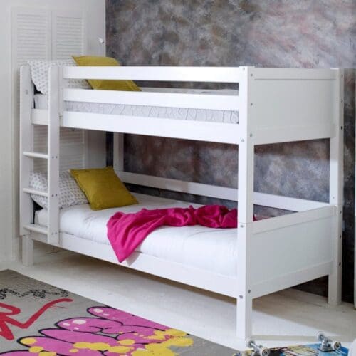 Nordic - EU Single - Bunk Bed - White - Wooden - EU3ft - Happy Beds