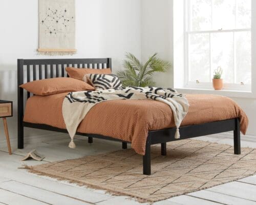 Nova - Single - Low Foot-End -Black - Wooden - 3ft - Happy Beds