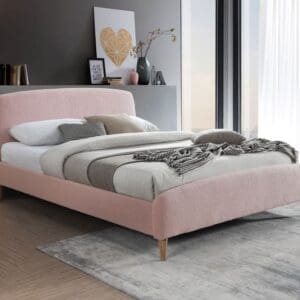 Otley - Double - Pink - Fabric - Low Foot-End Bed 4ft6 - Happy Beds