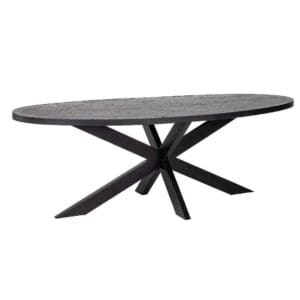 Oval Stone Veneer Dining Table