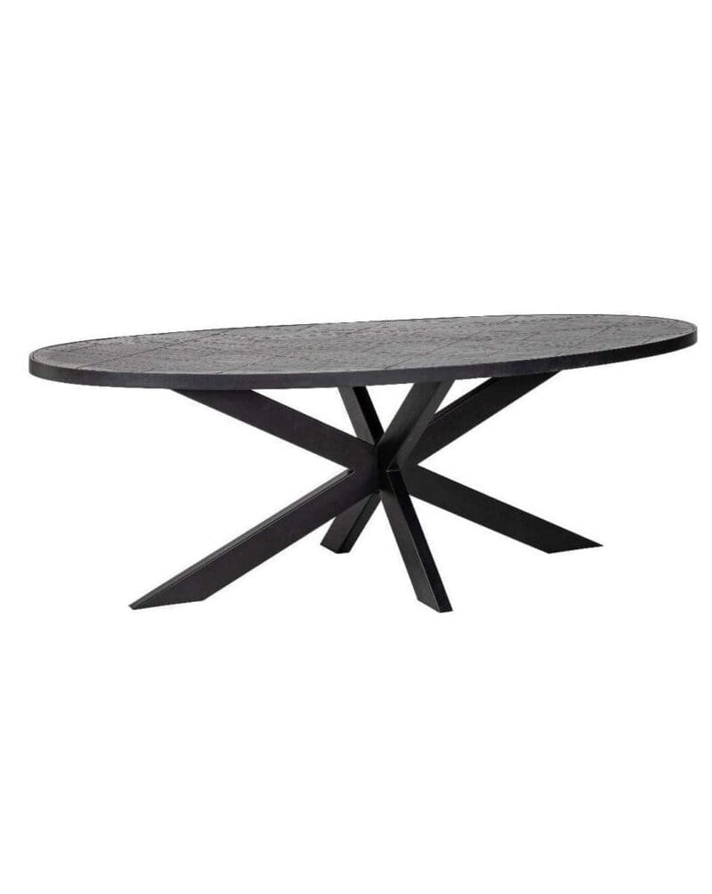 Oval Stone Veneer Dining Table