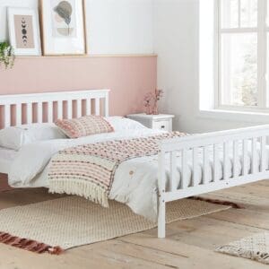 Oxford - Single - Low Foot End Bed - White - Wooden - 3ft - Happy Beds