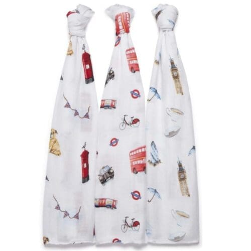 Panda Bamboo Muslin Swaddle - London - 120cm x 120cm