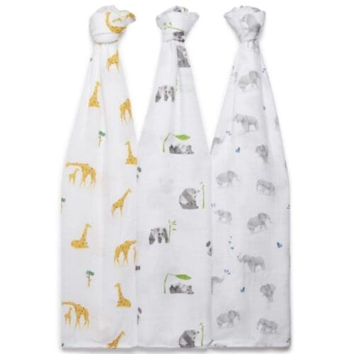 Panda Bamboo Muslin Swaddle - Origami - 120cm x 120cm