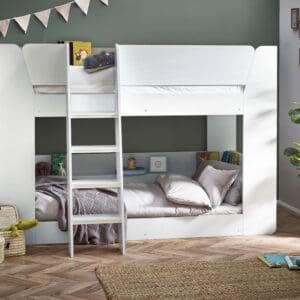 Parsec - Single – Bunk Bed with Angled Ladder - White - Wooden - 3ft