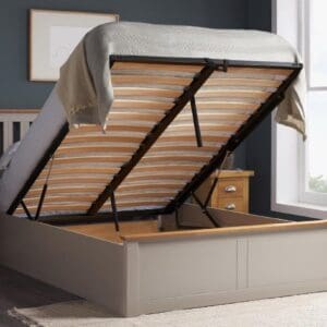 Phoenix - Double - Ottoman Storage Bed - Light Grey - Wooden - Double - Happy Beds