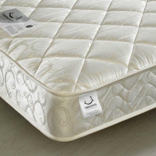 Premier Spring Quilted Fabric Mattress - Single - Soft to Medium Firmness - Damask Fabric - 3ft (90 x 190 cm) - Happy Beds