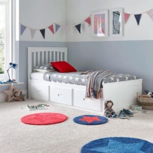 Quest - Single - Storage Bed 3 Drawers - White - Wooden - 3ft - Happy Beds