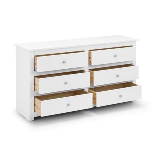 Radley - 6 Drawer Chest - White - Wooden - Happy Beds