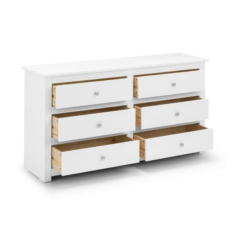 Radley - 6 Drawer Chest - White - Wooden - Happy Beds