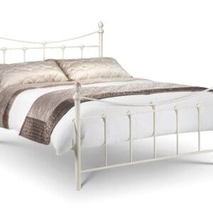 Rebecca - Double - Metal Bed - White - Metal - 4ft6 - Happy Beds