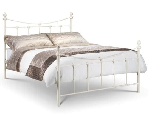 Rebecca - Double - Metal Bed - White - Metal - 4ft6 - Happy Beds