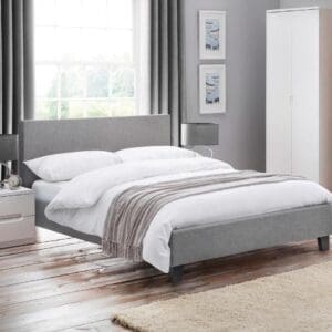 Rialto - Single Bed - Light Grey - Low Foot-End - Fabric - 3ft - Happy Beds