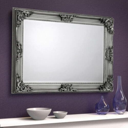 Rococo - Wall Mirror - Pewter - Mirror/Metal - Happy Beds