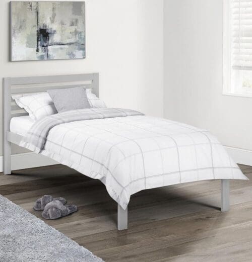 Slocum - Single - Grey - Wooden - Low-Foot End Bed - 3ft - Happy Beds