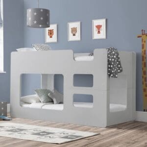 Solar - Single - Kids Bunk Bed - Grey - Wood - 3ft - Happy Beds