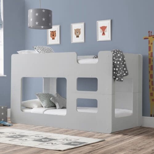 Solar - Single - Kids Bunk Bed - Grey - Wood - 3ft - Happy Beds