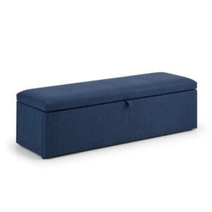 Sorrento - Linen Blanket Box - Blue - Linen - Happy Beds