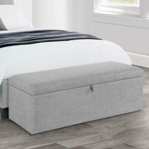 Sorrento - Linen Blanket Box - Light Grey - Linen - Happy Beds