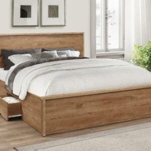 Stockwell - King Size - Storage Bed - Oak - Wood - 5ft - Happy Beds