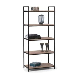 Tribeca - Tall Bookcase - Oak/Metal - Wooden/Metal - Happy Beds