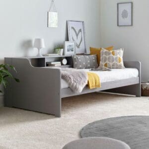 Tyler - Single Day Bed - Guest Grey - Wooden - 3ft - Happy Beds