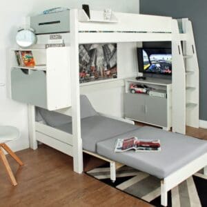 Urban - European Single - High Sleeper with Folding Desk