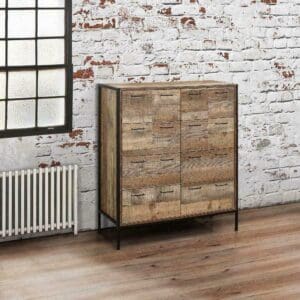 Urban Rustic - Merchant Chest - Oak/Black - Wooden/Metal - Happy Beds