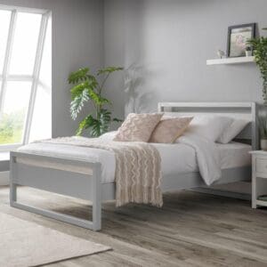 Venice - Single - Light Grey - Wooden - Low Foot-End Bed - 3ft - Happy Beds