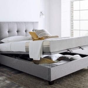 Walkworth - Super King Size - Ottoman Bed - Light Grey - Fabric - 6ft - Happy Beds