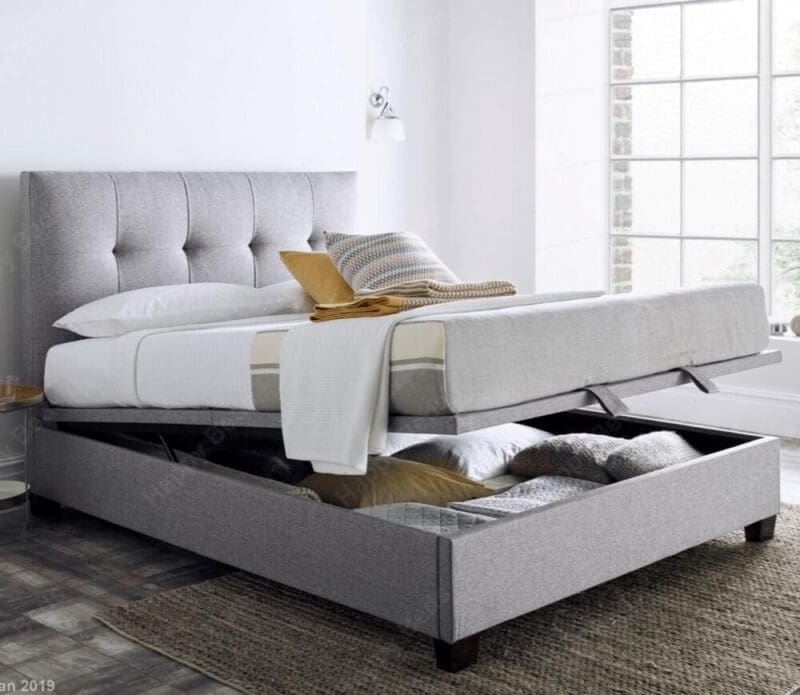 Walkworth - Super King Size - Ottoman Bed - Light Grey - Fabric - 6ft - Happy Beds