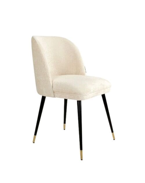 White Chenille Dining Chair