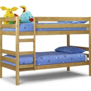 Wyoming - Single - Kids Antique Solid Pine Wooden Bunk Bed Frame - 3ft - Happy Beds