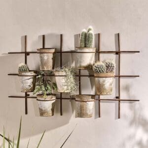 Nkuku Abari Wall Hung Planter | Vases & Planters | Aged Zinc