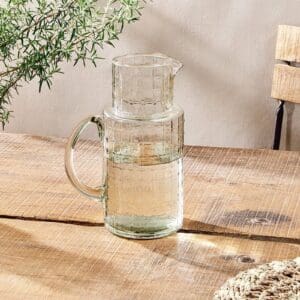 Nkuku Adhit Glass Jug | Serveware | Clear