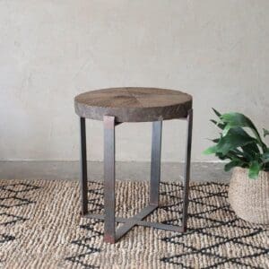 Nkuku Chakala Wooden Side Table | Tables | Brown | Approx 60 x 45-55 cm (Diameter)